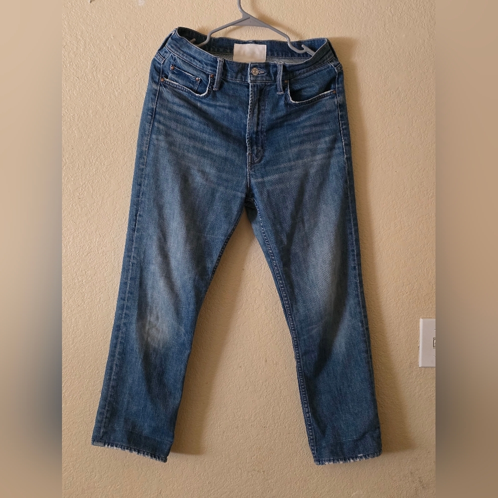 MOTHER Women's Medium Blue Relaxed Jeans Ankle Level Size 29.